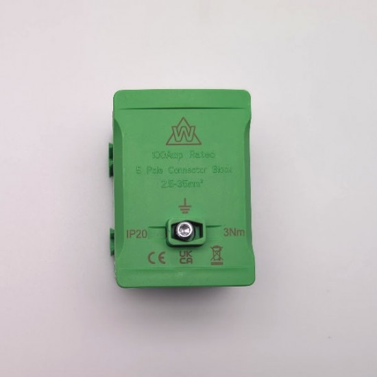 WEC Green 100A 5 Way terminal block WEC Green 100A 5 Way terminal block