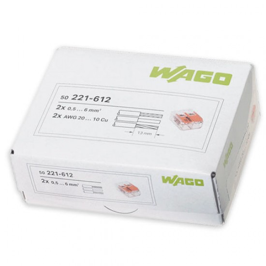 WAGO 221-612 6.0mm 2 POLE LEVER CONNECTOR