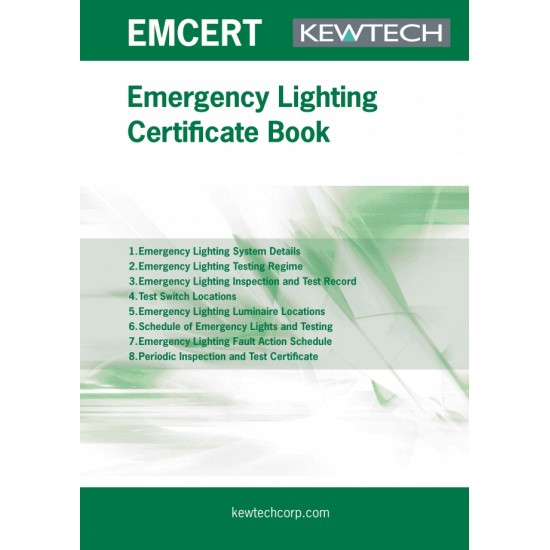 EMCERT Emergency Lighting installation Certificate book