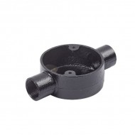 20MM BLACK ENAMEL 2WAY MALLEABLE CONDUIT BOX 20MM BLACK ENAMEL 2WAY MALLEABLE CONDUIT BOX