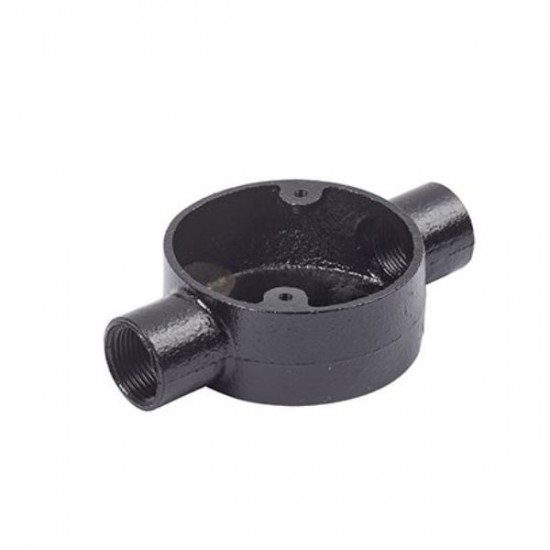 20MM BLACK ENAMEL 2WAY MALLEABLE CONDUIT BOX 20MM BLACK ENAMEL 2WAY MALLEABLE CONDUIT BOX