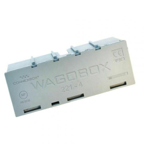 Wagobox connexbox 221-4 Junction box for WAGO 221 and 2273 series connectors. Wagobox connexbox 221-4 Junction box for WAGO 221 and 2273 series connectors.