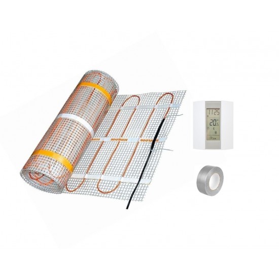 Heating Mat 0.5m&sup2; 150W/m&sup2; kit c/w stat &amp; fixing tape