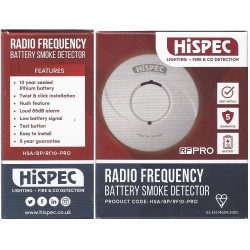 HISPEC RF BATT  SMOKE DET C/W 10YEAR LITHIUM  BAT
