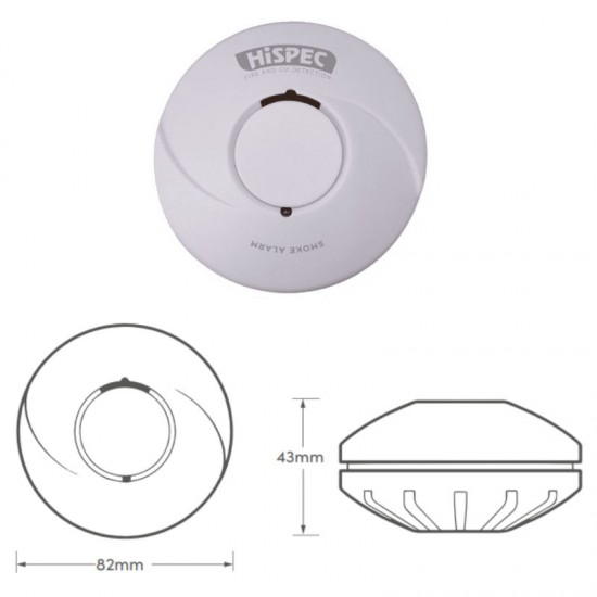 HISPEC RF BATT   SMOKE DET C/W 10YEAR LITHIUM  BAT