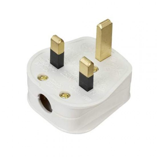 13A 240V WHITE 3 PIN PLUG