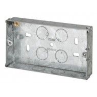 2 Gang 25mm Deep Galvanised Steel K.O. Box
