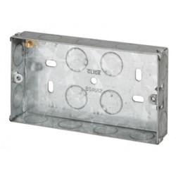 2 Gang 25mm Deep Galvanised Steel K.O. Box