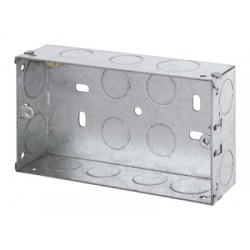 2 Gang 35mm Deep Galvanised Steel K.O. Box