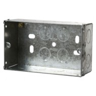 2 Gang 47mm Deep Galvanised Steel K.O. Box