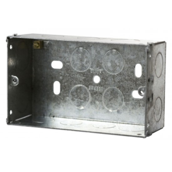 2 Gang 47mm Deep Galvanised Steel K.O. Box