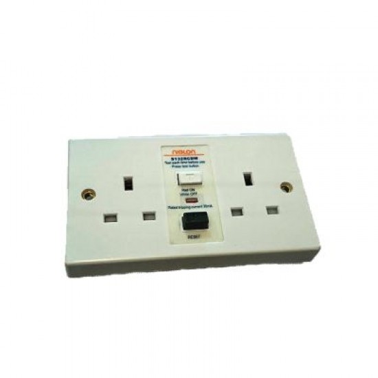 AXIOM 2 GANG 13A WHITE RCD SKT AXIOM 2 GANG 13A WHITE RCD SKT