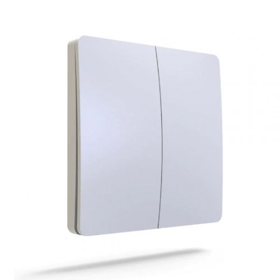 ENER-J 2 Gang Wireless Kinetic Switch White Body ,  Self-Powered Smart Switch