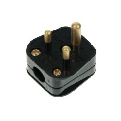 2A Round Pin Plug - Black