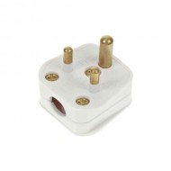 2A Round Pin Plug - White