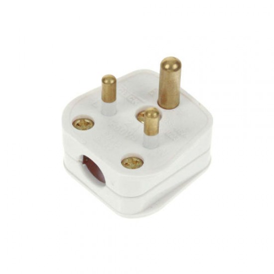 2A Round Pin Plug - White