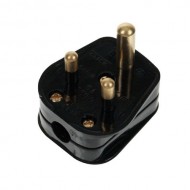 5A Round Pin Plug - Black