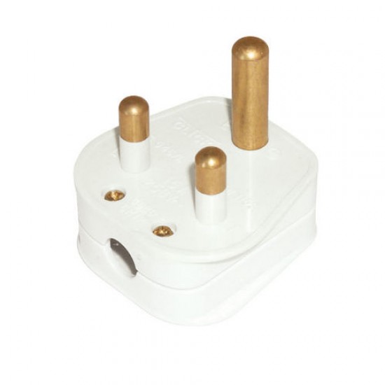 5A Round Pin Plug - White