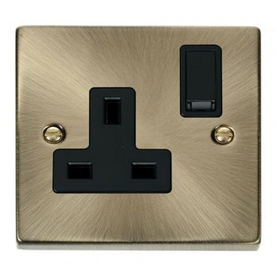Click Deco Victorian Antique Brass 1-GANG 13A DP SW SOCKET BK Click Deco Victorian Antique Brass 1-GANG 13A DP SW SOCKET BK