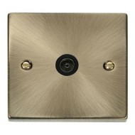 Click Deco Victorian Antique Brass 1-GANG SINGLE C0-AX OUTLET Black insert.. Click Deco Victorian Antique Brass 1-GANG SINGLE C0-AX OUTLET Black insert..