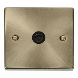 Click Deco Victorian Antique Brass 1-GANG SINGLE C0-AX OUTLET Black insert.. Click Deco Victorian Antique Brass 1-GANG SINGLE C0-AX OUTLET Black insert..