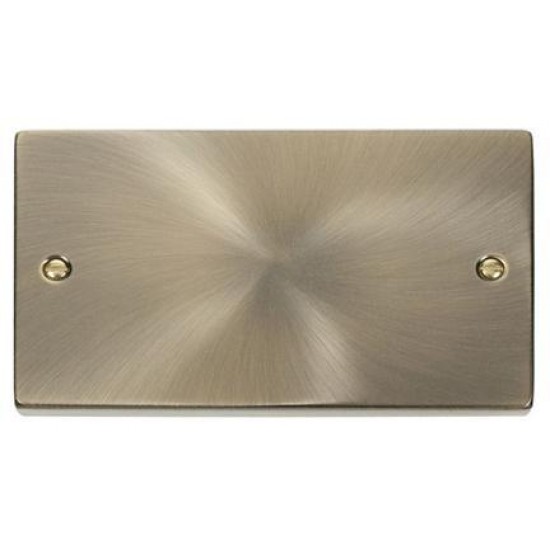 Click Deco Victorian Antique Brass 2-GANG BLANK PLATE