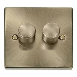 Click Deco Victorian Antique Brass 2 Gang 2 Way 400Va Dimmer Switch Click Deco Victorian Antique Brass 2 Gang 2 Way 400Va Dimmer Switch