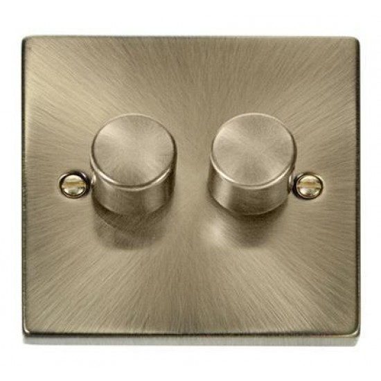 Click Deco Victorian Antique Brass 2 Gang 2 Way 400Va Dimmer Switch Click Deco Victorian Antique Brass 2 Gang 2 Way 400Va Dimmer Switch