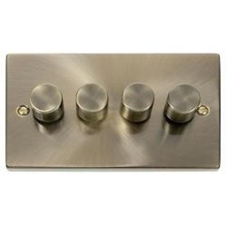 Click Deco Victorian Antique Brass 4 Gang 2 Way 400Va Dimmer Switch Click Deco Victorian Antique Brass 4 Gang 2 Way 400Va Dimmer Switch