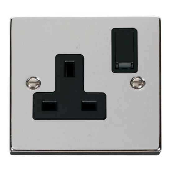 Click Deco Victorian Polished chrome 1-GANG 13A DP SWITCHED SOCKET B Click Deco Victorian Polished chrome 1-GANG 13A DP SWITCHED SOCKET B