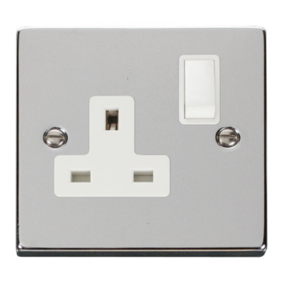 Click Deco Victorian Polished chrome 1-GANG 13A DP SWITCHED SOCKET W