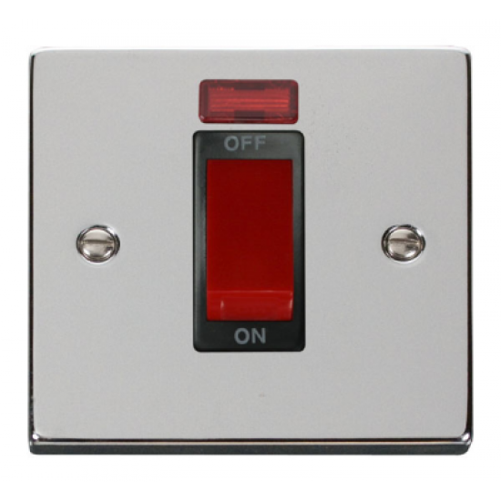 Click Deco Victorian Polished chrome 1-GANG 45A DP SWITCH + NEON BK Click Deco Victorian Polished chrome 1-GANG 45A DP SWITCH + NEON BK