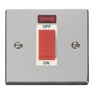 Click Deco Victorian Polished chrome 1-GANG 45A DP SWITCH + NEON WH Click Deco Victorian Polished chrome 1-GANG 45A DP SWITCH + NEON WH