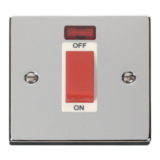Click Deco Victorian Polished chrome 1-GANG 45A DP SWITCH + NEON WH Click Deco Victorian Polished chrome 1-GANG 45A DP SWITCH + NEON WH