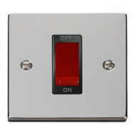 Click Deco Victorian Polished chrome 1 GANG 45A DP SWITCH