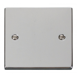 Click Deco Victorian Polished chrome 1-GANG BLANK PLATE
