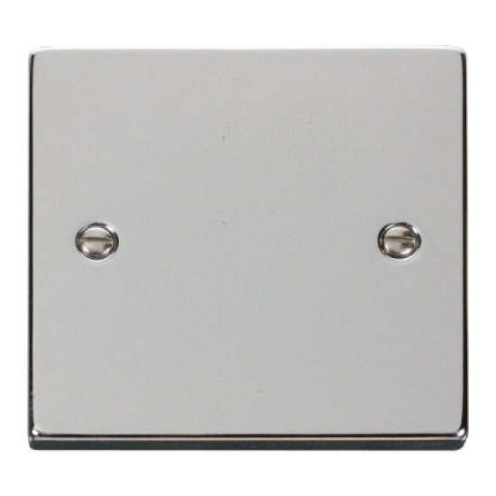 Click Deco Victorian Polished chrome 1-GANG BLANK PLATE