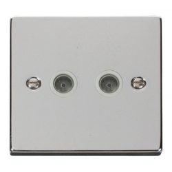 Click Deco Victorian Polished chrome 1 GANG TWIN CO- AXIAL OUTLET Click Deco Victorian Polished chrome 1 GANG TWIN CO- AXIAL OUTLET