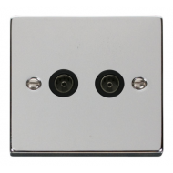 Click Deco Victorian Polished chrome 1 GANG TWIN CO- AXIAL OUTLET Click Deco Victorian Polished chrome 1 GANG TWIN CO- AXIAL OUTLET