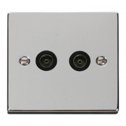 Click Deco Victorian Polished chrome 1 GANG TWIN CO- AXIAL OUTLET Click Deco Victorian Polished chrome 1 GANG TWIN CO- AXIAL OUTLET