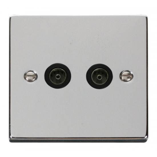 Click Deco Victorian Polished chrome 1 GANG TWIN CO- AXIAL OUTLET Click Deco Victorian Polished chrome 1 GANG TWIN CO- AXIAL OUTLET