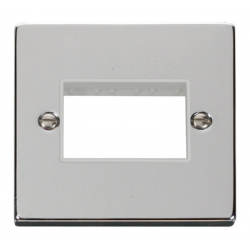 Click Deco Victorian Polished chrome 1 Gang Plate Triple Aperture - White Click Deco Victorian Polished chrome 1 Gang Plate Triple Aperture - White