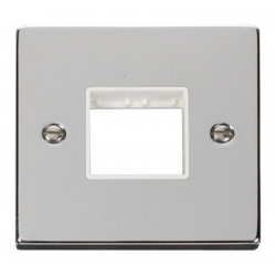 Click Deco Victorian Polished chrome 1 Gang Plate Twin Aperture - White Click Deco Victorian Polished chrome 1 Gang Plate Twin Aperture - White
