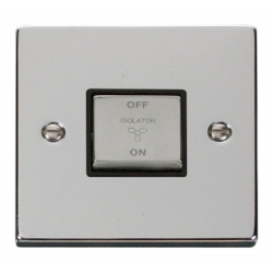 Click Deco Victorian Polished chrome 10A 1 Gang ‘Ingot’ 3 Pole Fan Isolation Switch - B