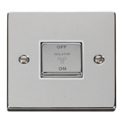 Click Deco Victorian Polished chrome 10A 1 Gang ‘Ingot’ 3 Pole Fan Isolation Switch - W
