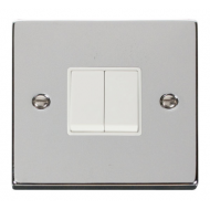 Click Deco Victorian Polished chrome 10A 2-GANG 2-WAY SWITCH Click Deco Victorian Polished chrome 10A 2-GANG 2-WAY SWITCH