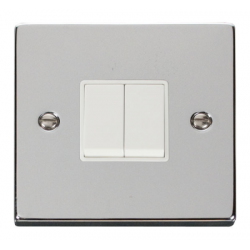 Click Deco Victorian Polished chrome 10A 2-GANG 2-WAY SWITCH