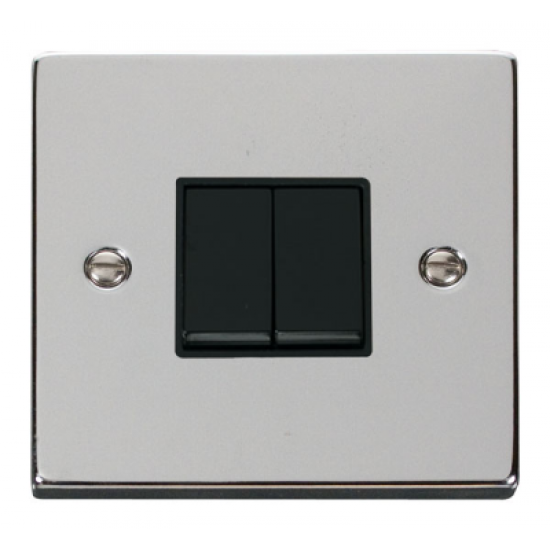 Click Deco Victorian Polished chrome 10A 2-GANG 2-WAY SWITCH BK Click Deco Victorian Polished chrome 10A 2-GANG 2-WAY SWITCH BK