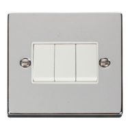 Click Deco Victorian Polished chrome 10A 3-GANG 2-WAY SWITCH Click Deco Victorian Polished chrome 10A 3-GANG 2-WAY SWITCH