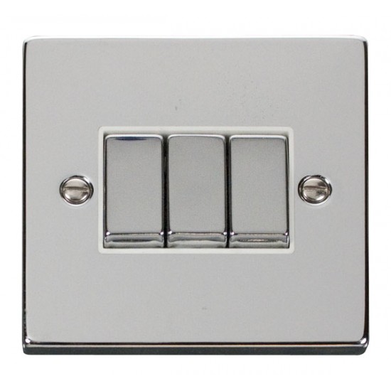Click Deco Victorian Polished chrome 10A 3-GANG 2-WAY SWITCH Click Deco Victorian Polished chrome 10A 3-GANG 2-WAY SWITCH